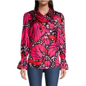Milly Pink‎ Butterfly Satin Top Small